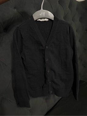 H&M Boy Black V-Neck Button-Up Cardigan